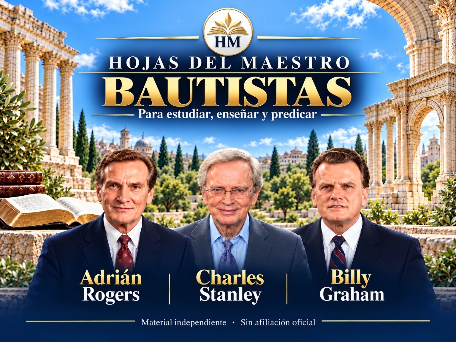Bautistas: Adrián Rogers, Charles Stanley y Billy Graham.