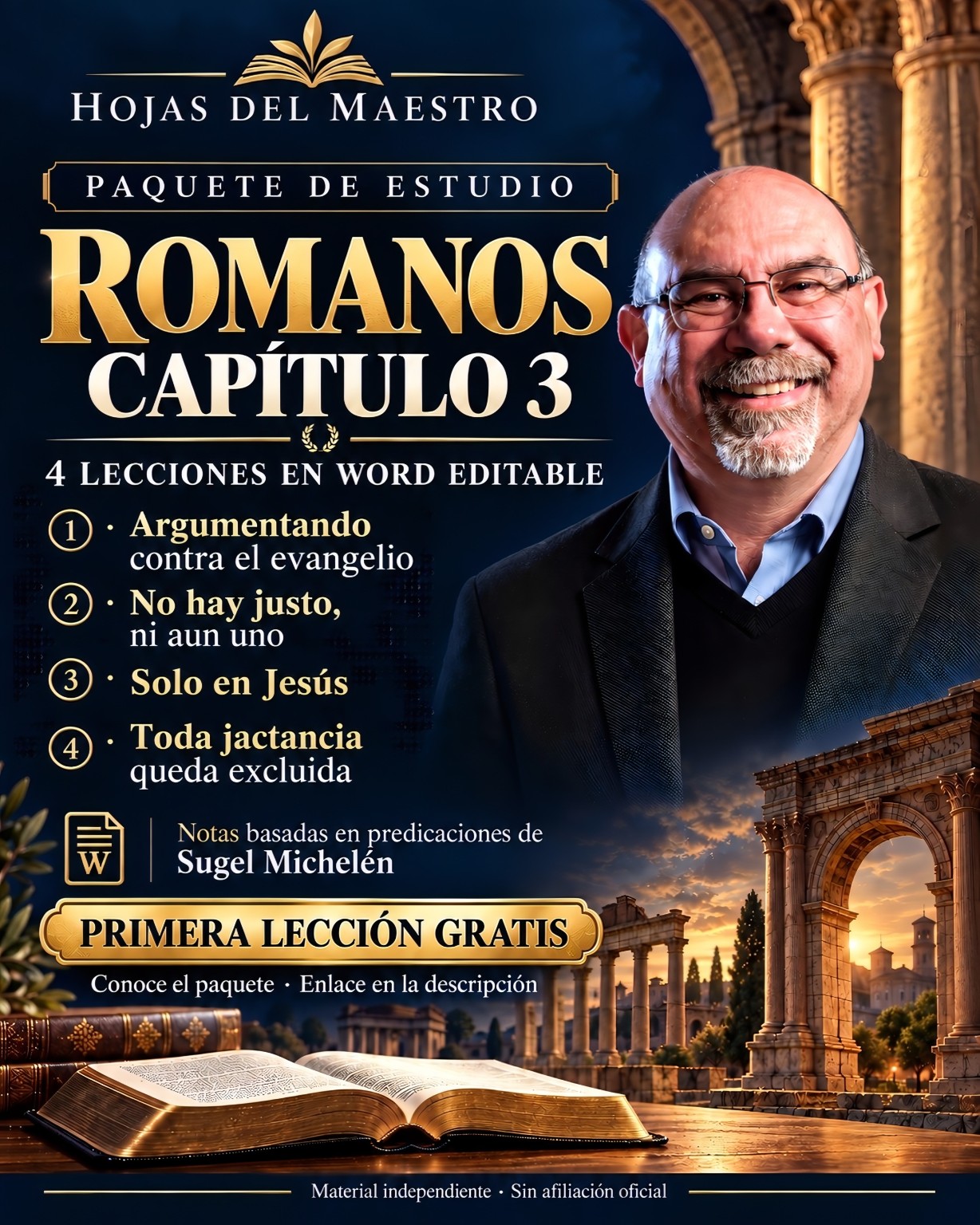 Romanos, capítulo 3: paquete de cuatro lecciones en Word editable. Primera lección gratis.