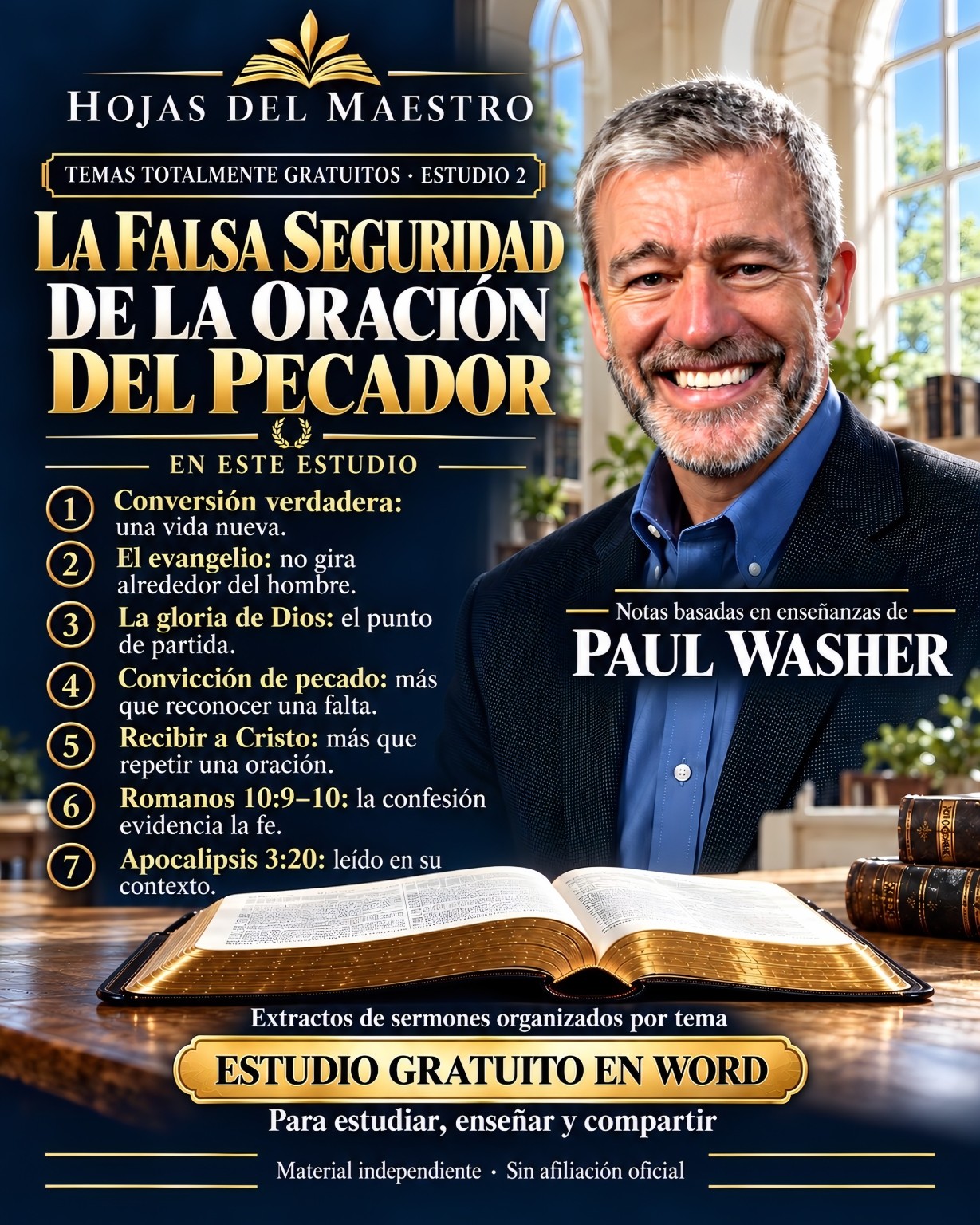 La falsa seguridad de la oración del pecador. Estudio gratuito de Hojas del Maestro.