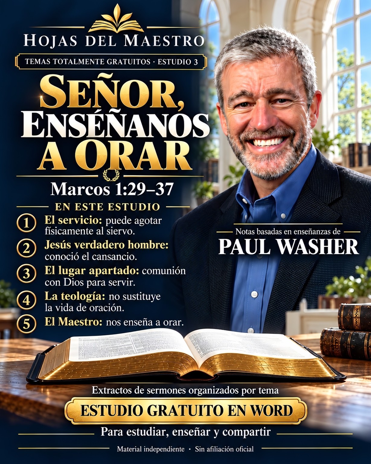 Señor, enséñanos a orar. Estudio gratuito de Hojas del Maestro.